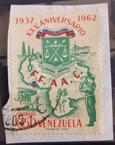 1963 Venezuela 840 National Guard of Venezuela 25th Anniv Green Used On Paper - Picture 1 of 1