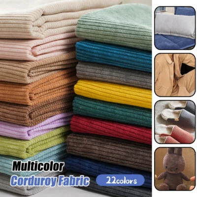 Soft Striped Corduroy Fabric Sewing Material For DIY Jacket Clothing Craft - Image 1 of 4