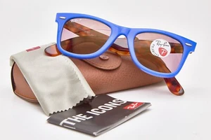 occhiali da sole RAY BAN WAYFARER 2140 polarized TORTOISE blue 👓Unisex - Foto 1 di 17