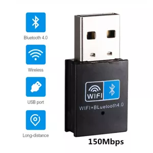 Wireless WiFi Bluetooth Adapter 150Mbps USB 2.4G Bluetooth V4.0 Dongle wi W02 - Picture 1 of 9