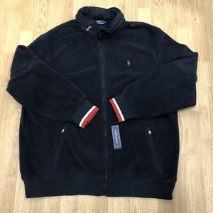 Vintage Polo Ralph Lauren Polartec Classic Fleece Hooded Jacket Black NEW - Picture 1 of 10