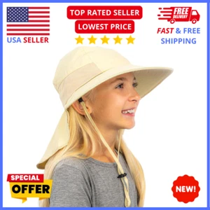 UPF 50+ Kids Sun Hat: Wide Brim, Breathable for Summer (Fashionable) - Picture 1 of 7