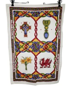 Welsh Weave Embleme Geschirrtuch Neu mit Etikett keltischer Knoten & Symbole 18x27 Baumwolle - Bild 1 von 5