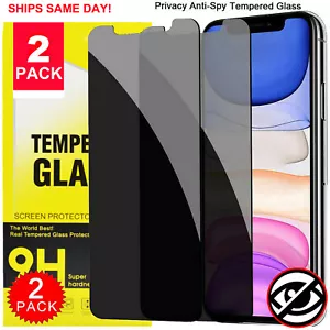 iPhone X XS XR XS Max 11 12 Pro Privacy Anti-Spy Tempered Glass Screen Protector - Picture 1 of 8