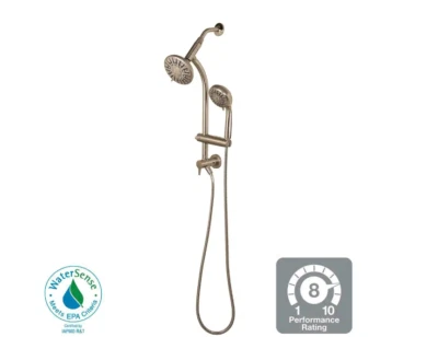 Barra de pared Glacier Bay cabezal de ducha Raincan de 6 pulverizadores en níquel cepillado Foto 1 de 4