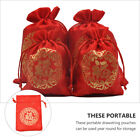  12 Pcs Brocade Gift Bag Red Pouches Tote Insert Organizer Candy