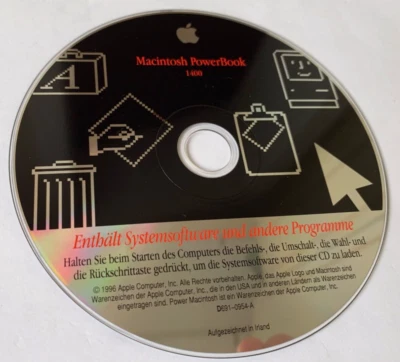 1996: Apple Computer CD: Macintosh PowerBook SystemSoftware und andere Programme - Bild 1 von 2