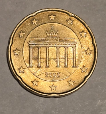 Germany 2002 20 Euro Cents (J Mint;Hamburg) KM#211-Schon#210  (X30) - Image 1 of 2