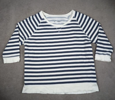 Sudadera Style & Co Sport The Essential para mujer talla L azul marino a rayas Foto 1 de 4