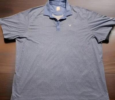Camisa polo de golf Callaway para hombre manga corta 3XL Opti-Dri azul geométrico AOP Foto 1 de 4