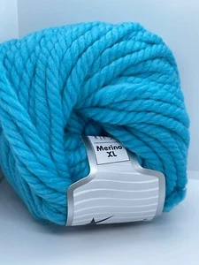 Turquoise Merino XL Yarn 77070 Ice 100% Merino Wool Yarn Super Bulky 100gr 32yds - Picture 1 of 6