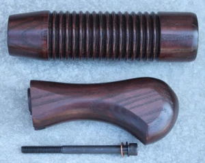 WOOD FURNITURE FOR MOSSBERG 590 20 GA FOREND&STOCK GRIPS STAINED COLOR LOOK OLD - Picture 1 of 24