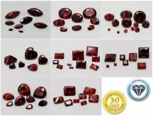 Garnet CZ AAA Loose Cubic Zirconia Gemstone Round Oval Pear Square Marquise Many - Picture 1 of 38