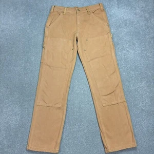 Carhartt Trousers Adult 32x30 Tan Double Knee Carpenter Workwear 90s Pant Mens - Picture 1 of 8