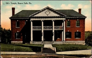 Beaver Falls PA Elk's Temple Pennsylvania Postkarte - Bild 1 von 2