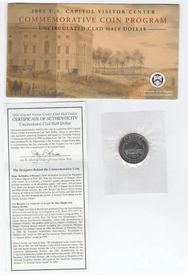 2001 U.S Capitol Visitor Center Commemorative Unc Clad Half Dollars *  COA - Image 1 of 4