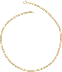 10K Gelbgold 2,3 mm Gliederkette Fußkettchen (passt auf 9 oder 10 Zoll) - Bild 1 von 12