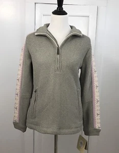 Woolrich Women's Pullover Jacket 1/2 Zip Trailhead Fleece Gray Pink Pockets Sz S - Picture 1 of 10