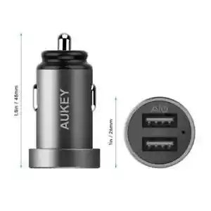 NEW AUKEY Dual USB-A Metal Car Charger - 24W - Picture 1 of 1