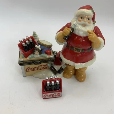 Vintage Coca-Cola Santa Claus Trinket Box with Coke Cola Trinket Inside Mint - Image 1 of 4