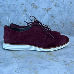 Cole Haan Original Grand Damenschuhe Größe 9,5 rot weiß Wildleder bequeme Oxford-Schuhe - Bild 1 von 14