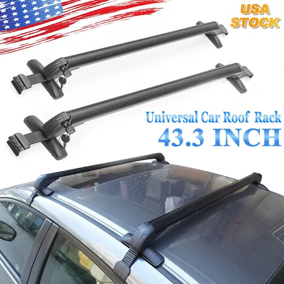 Car Top Roof Rack Cross Bar 43.3" with Lock For Nissan LEAF 2011-2022 2023 2024 - Image 1 of 4