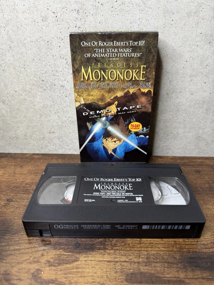Princess Mononoke Rare Promotional Demo VHS Tape Studio Ghibli Y2K 2000  Foto 1 de 4