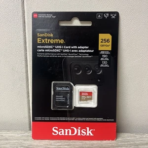 SanDisk Extreme 256GB microSDXC Card UHS-I U3 V30 190MBs SDSQXAV-256G-GN6MA - Picture 1 of 1