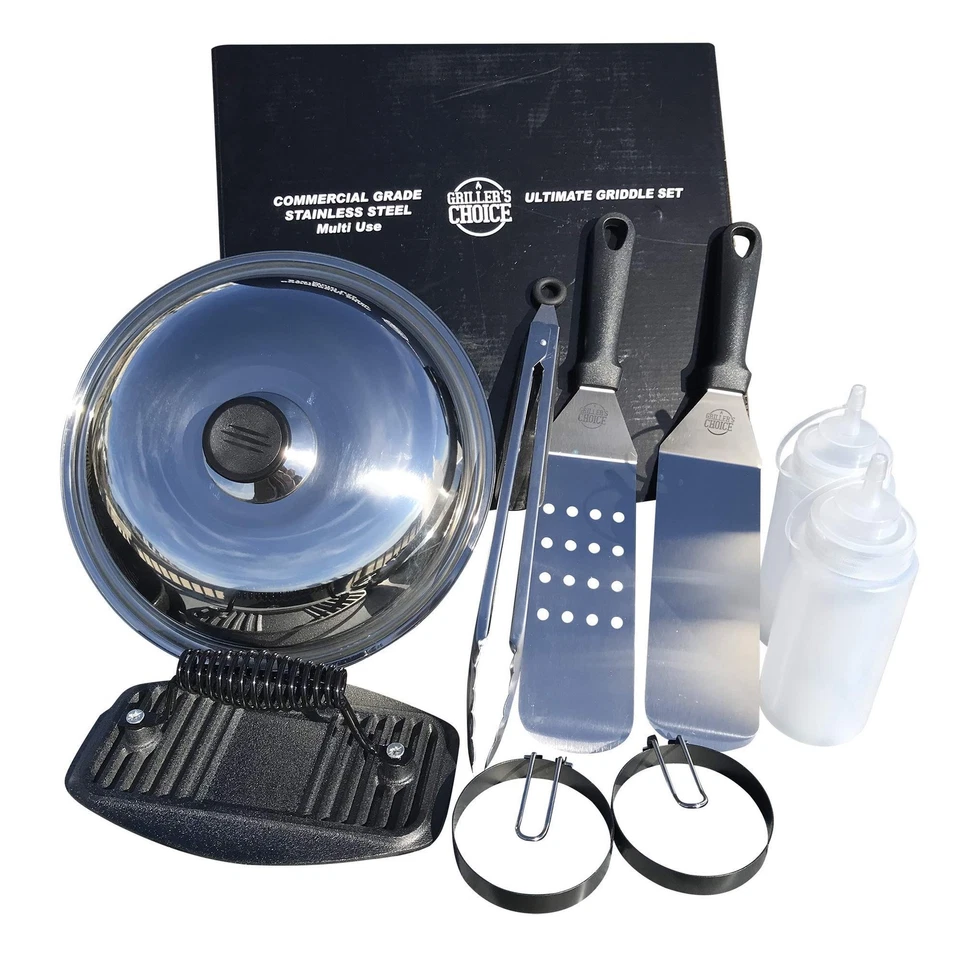 Grillers Choice - Juego de accesorios de plancha definitivo - Juego de espátulas de metal para planas... Foto 1 de 4