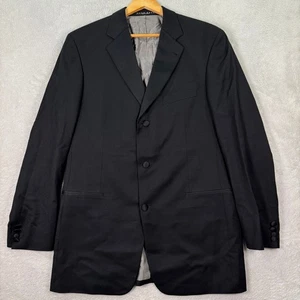 Hugo Boss Baker/Jazz Wool Tuxedo Suit Jacket Black Mens 44L 3-Button Satin EUC - Picture 1 of 13