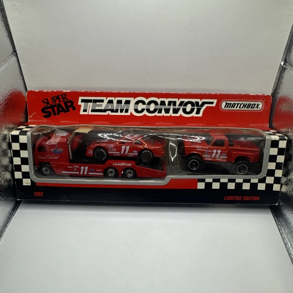Matchbox Super Star Team Convoy 1992 Bill Elliott #11 AMOCO Goodyear NASCAR Foto 1 de 3