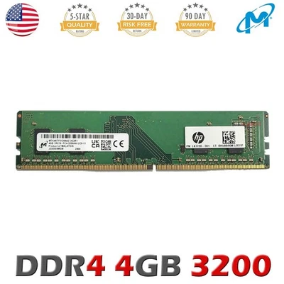 Micron 4GB DDR4 3200 PC4-3200AA 1RX16 UDIMM MTA4ATF51264AZ-3G2R1 Desktop Memory - Image 1 of 2