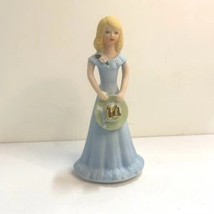 Vintage 1981 Enesco Growing Up Birthday Girls Age 14 Blonde - Foto 1 di 6