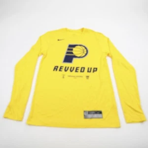 Indiana Pacers Nike Nike Tee Long Sleeve Shirt Men's Yellow New - Picture 1 of 11