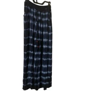 Miss Me Maxi Skirt Women Size S Blue Tie Dye Front Slit Elastic Waist Beach Boho - Picture 1 of 10