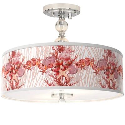 Corallium Giclee 16"W Chrome Semi-Flush Ceiling Light - Image 1 of 4