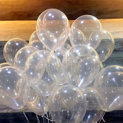 All size Clear Balloons Transparent Latex Balloons Helium Globals Wedding Party - Image 1 of 4