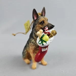 Danbury Como Nuevo Papá Noel Pastores Navidad Adorno SORPRESA STOCK Perro Alemán - Imagen 1 de 7