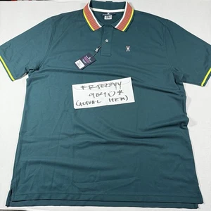 $115 Para Hombres Talla XXXL Pyscho Bunny York Cuello a Rayas Polo B6K846U1PC 3XL - Imagen 1 de 14