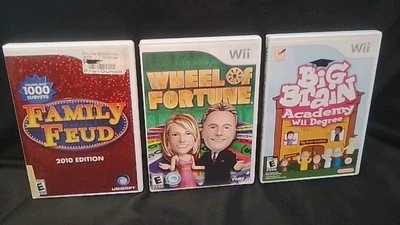 Wii LOT Of 3 Wheel Of Fortune, Family Feud , Big Brain Academy With manuals - Image 1 of 3