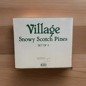 Vintage Dept. 56 Village Snowy Scoth Pines Set of 3 Retired - Picture 1 of 3