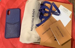 LOUIS VUITTON iPhone X/Xs Smartphone case M30273 Taigalama Blue #220 & Gift Box - Photo 1 sur 15