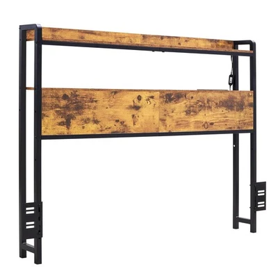 Cabecero Avanzado Tamaño Completo con Configuración Sin Ruido e Iluminación Croma Marrón Foto 1 de 4