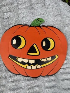 Vintage Halloween Carrington Jack-O-Lantern Die Cut Decorazione Aula H4 - Foto 1 di 5