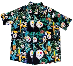 NFL Pittsburgh Steelers Hawaiian Shirt Men's Size XL Button Up Aloha Football - Picture 1 of 7