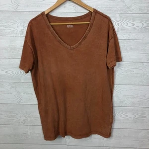 Camiseta para mujer Aerie desgastada manga corta cuello en V 100 % algodón talla pequeña - Imagen 1 de 6