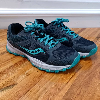 Saucony Women's Size 8.5 Grid Raptor TR 2 Trail Running Shoes Grey/Teal Sneakers - Image 1 of 4