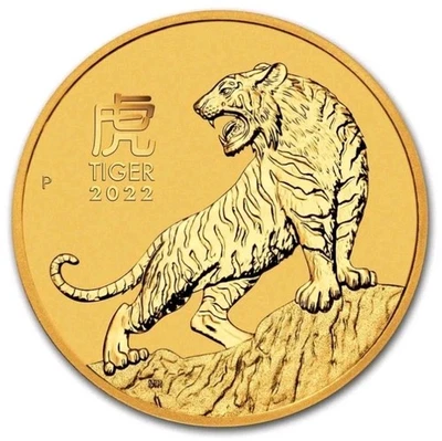 2022 Austrália 1/10 oz Gold Lunar Tiger BU (Série III) - Imagem 1 de 4