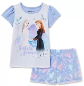 Disney Frozen Girls' Top and Shorts Pajamas - Size 10 - - Picture 1 of 3
