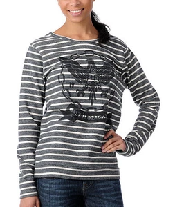 NWT Obey Juniors Womens Chained Eagle Striped Crewneck Sweater Pullover Top New - Picture 1 of 2